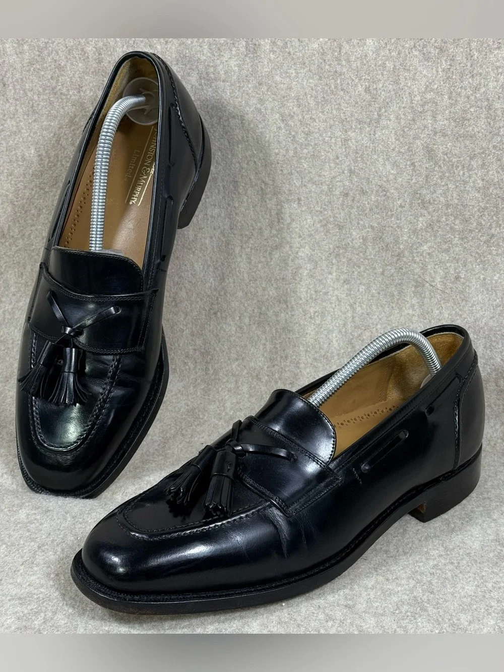 Vintage Johnston and Murphy “Limited” Black Leather Tassel Loafers Men’s Sz 9.5